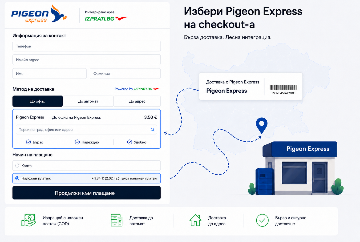 Pigeon express integration
