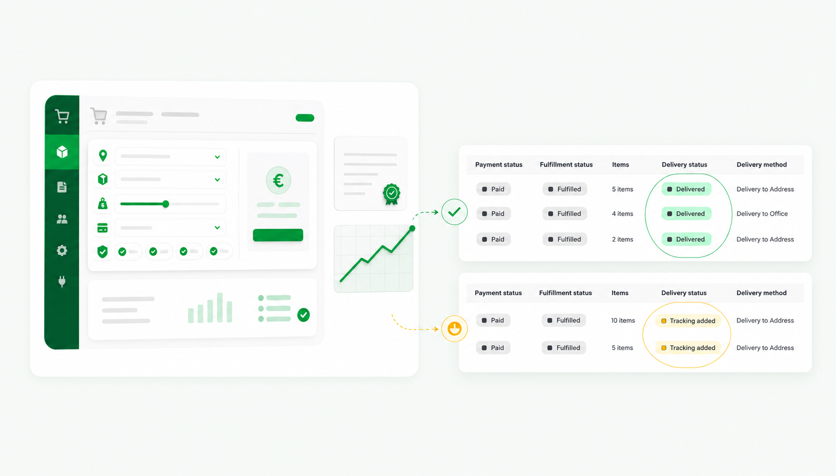 Tracking carrier and statuses sync